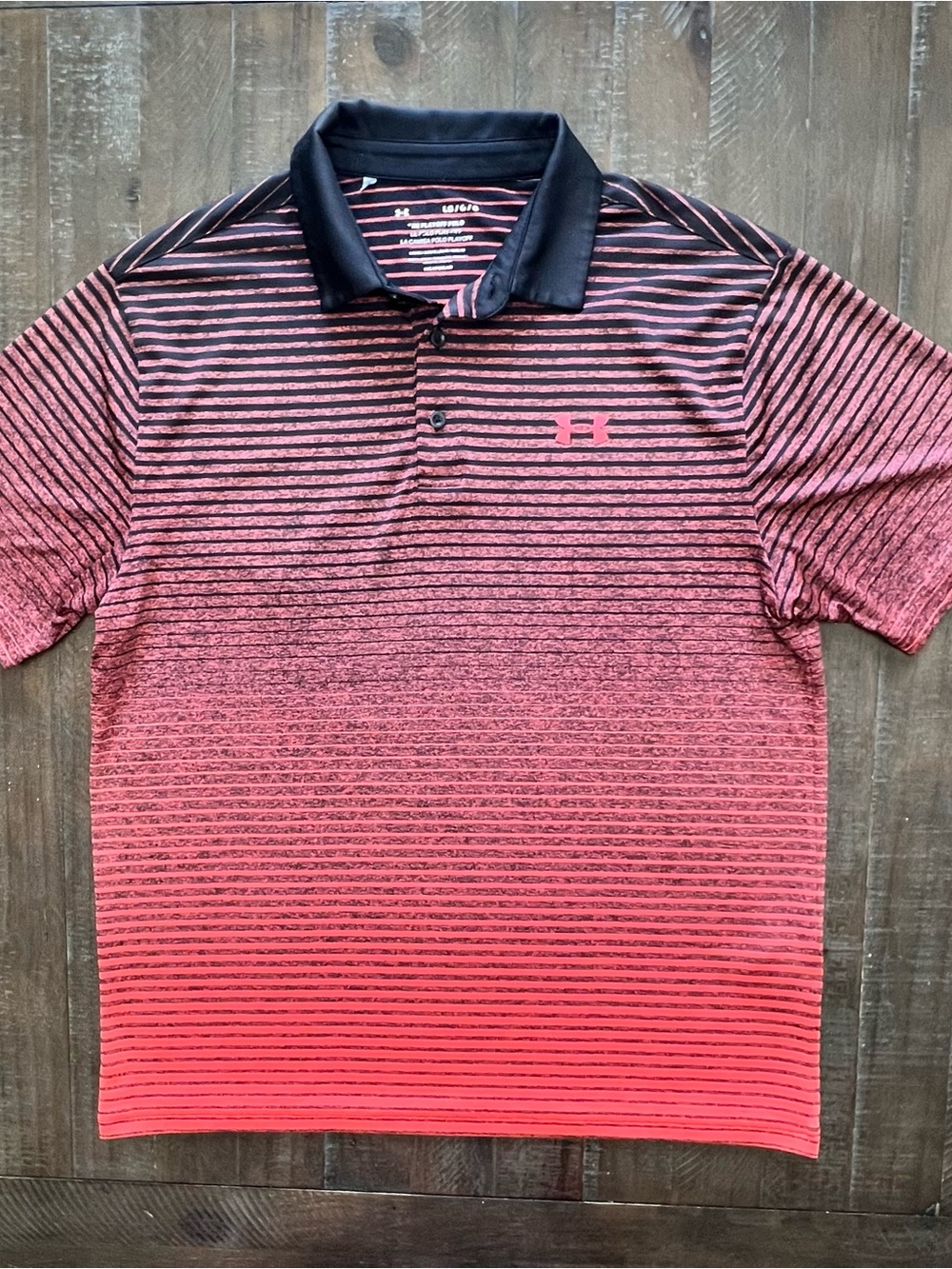 Under Armour Mens The Playoff Polo Shirt Size Large Black & Red Golf